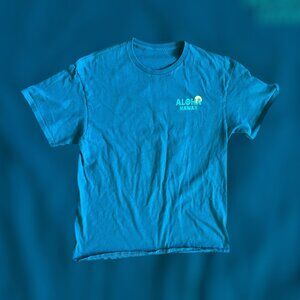 vintage 2000's Large Aloha Hawaii Mauka & Makai teal graphic t shirt HI retro